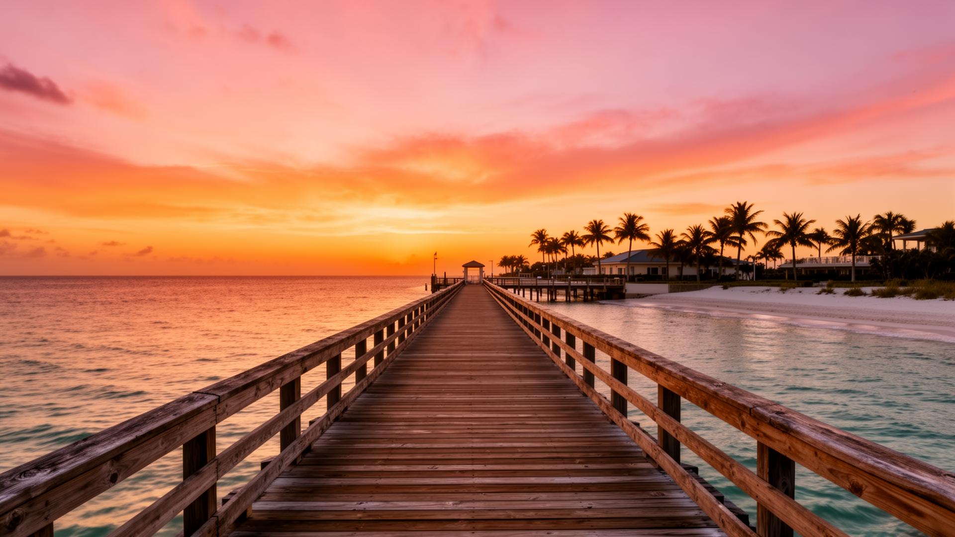 Naples Pier at sunset, Southwest Florida